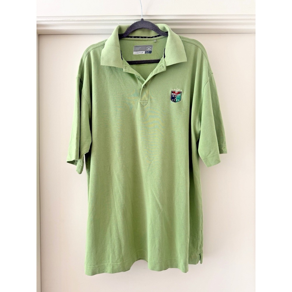 Mens XXL WORLD GOLF HALL OF FAME Polo Lime Green Cutter&Buck PGA Preppy Office